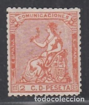 ESPAÑA, 1873 EDIFIL Nº 131 /*/, 2 C. NARANJA. (Sellos - España - Amadeo I y Primera República (1.870 a 1.874) - Nuevos)