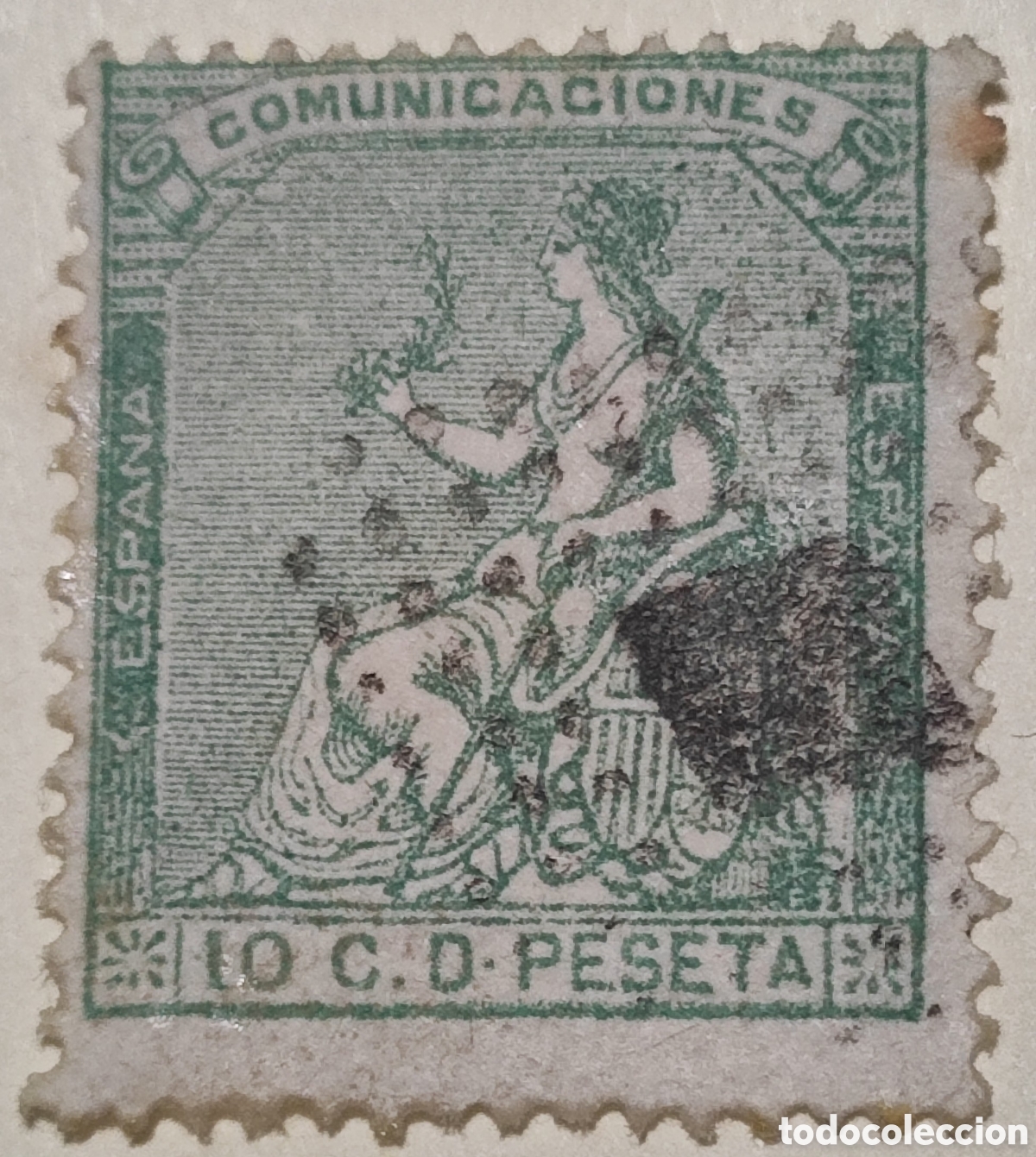 Sellos: Espa&ntilde;a 10 c&eacute;ntimos 1873 - Foto 1