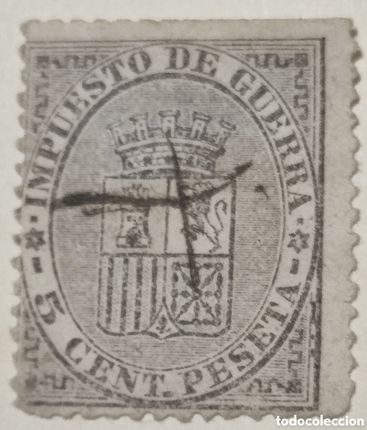 Sellos: Espa&ntilde;a 5 c&eacute;ntimos 1874 - Foto 1