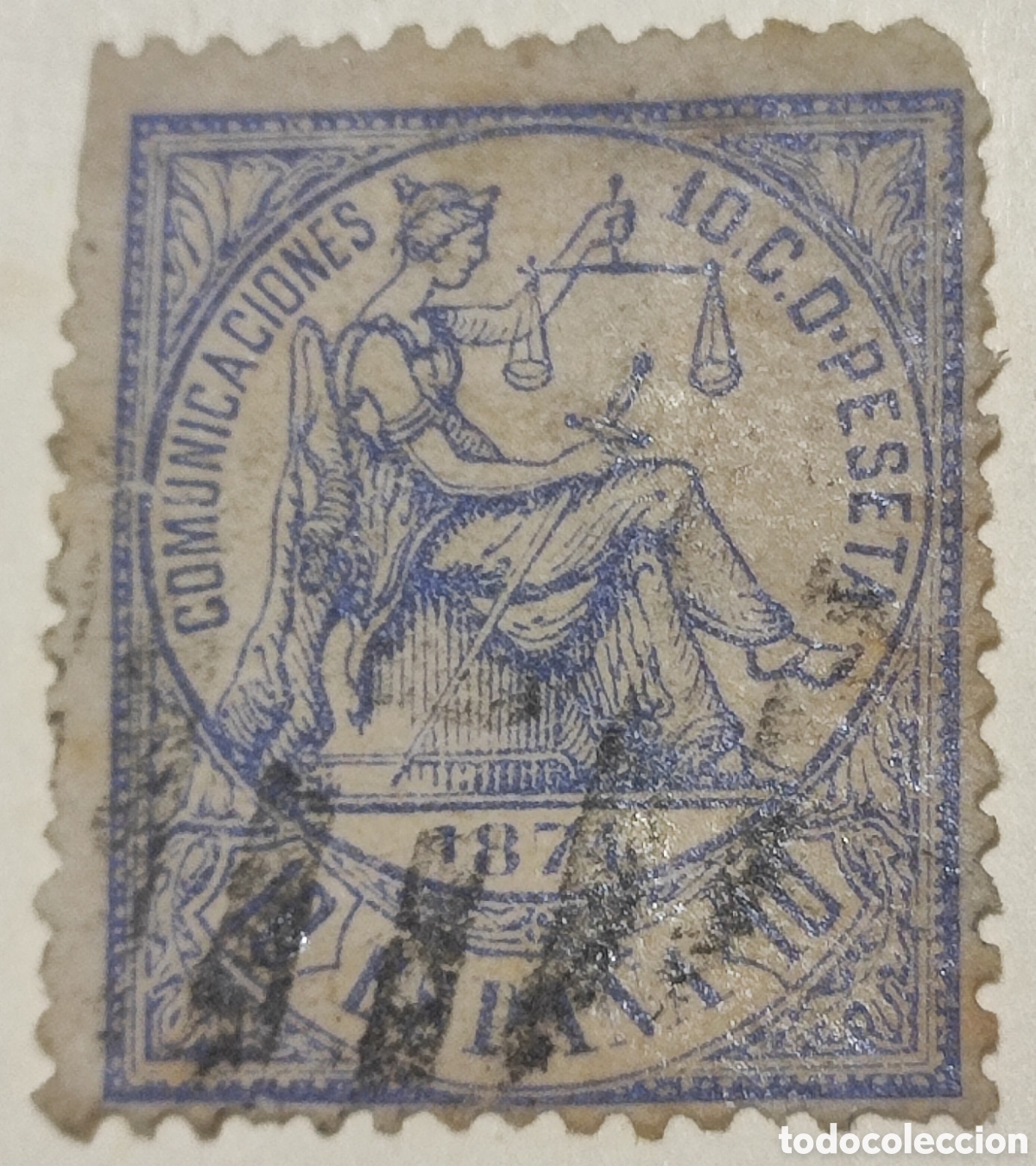 Sellos: Espa&ntilde;a 10 c&eacute;ntimos 1874 - Foto 1