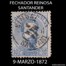 Sellos: AMADEO I.1872.10C.FECHADOR REINOSA SANTANDER.EDIFIL 121