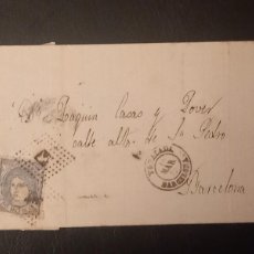 Sellos: AÑO 1870 CARTA IGUALADA-BARCELONA VALOR CATALOGO 10,25 EUROS