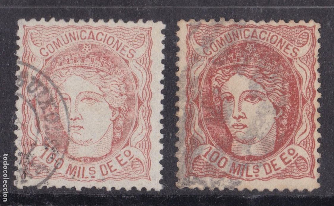 Francobolli: SS11- Cl&aacute;sicos Edifil 108. x 2 Usados VARIEDAD. Perfectos