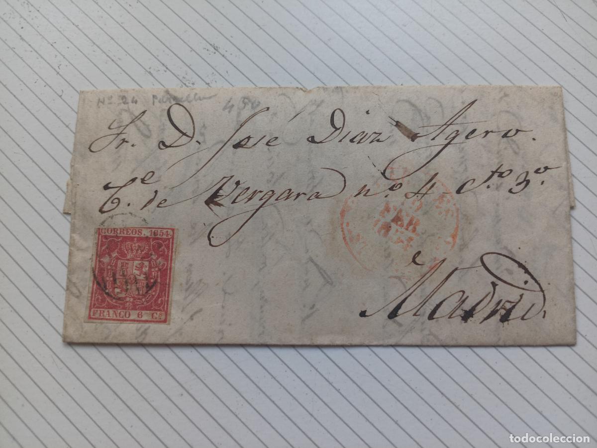 Sellos: C&aacute;ceres a Madrid 1854, carta entera