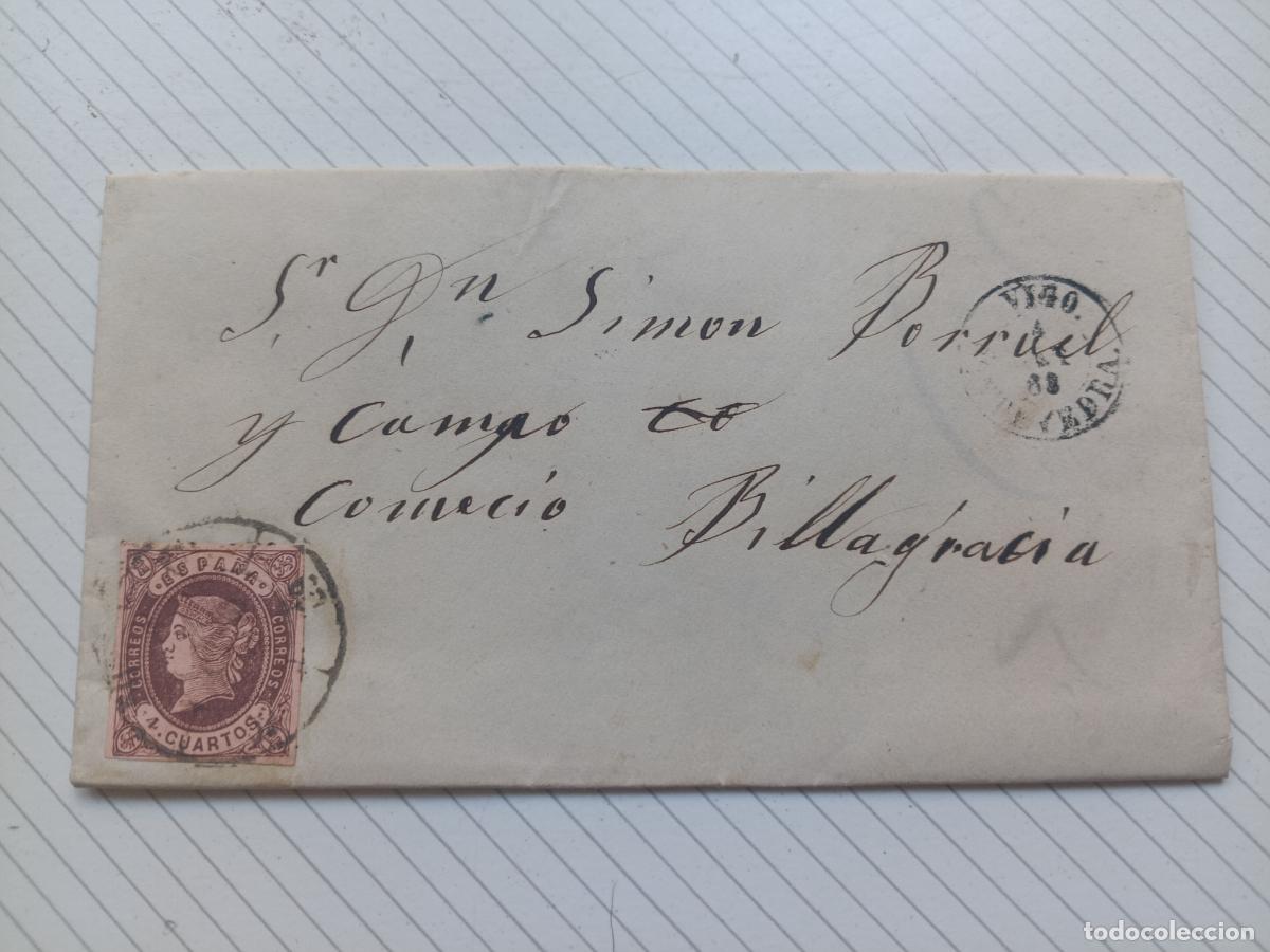 Sellos: Villagarc&iacute;a, Vigo, Pontevedra. 1862. Carta entera