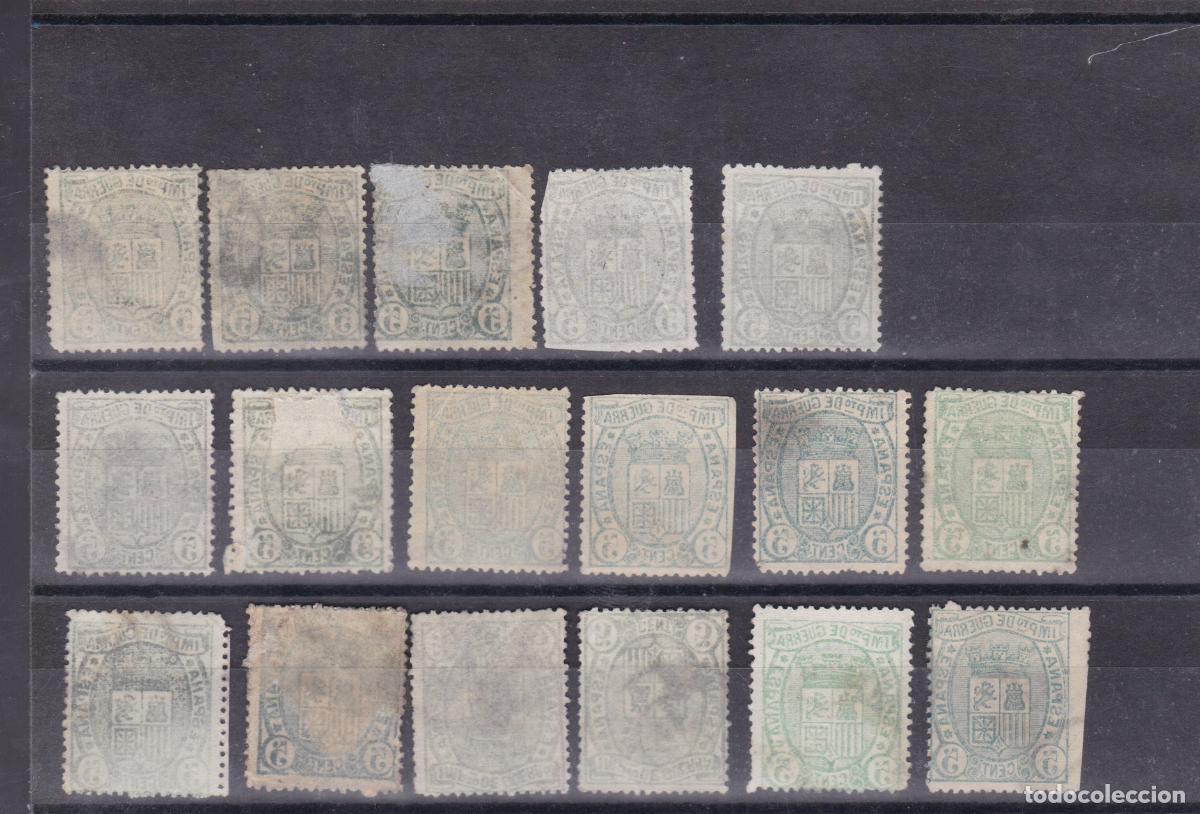 Sellos: SS20- CLASICOS Edifil 154 x 17 Sellos VARIEDAD CALCADOS AL DORSO. Usados