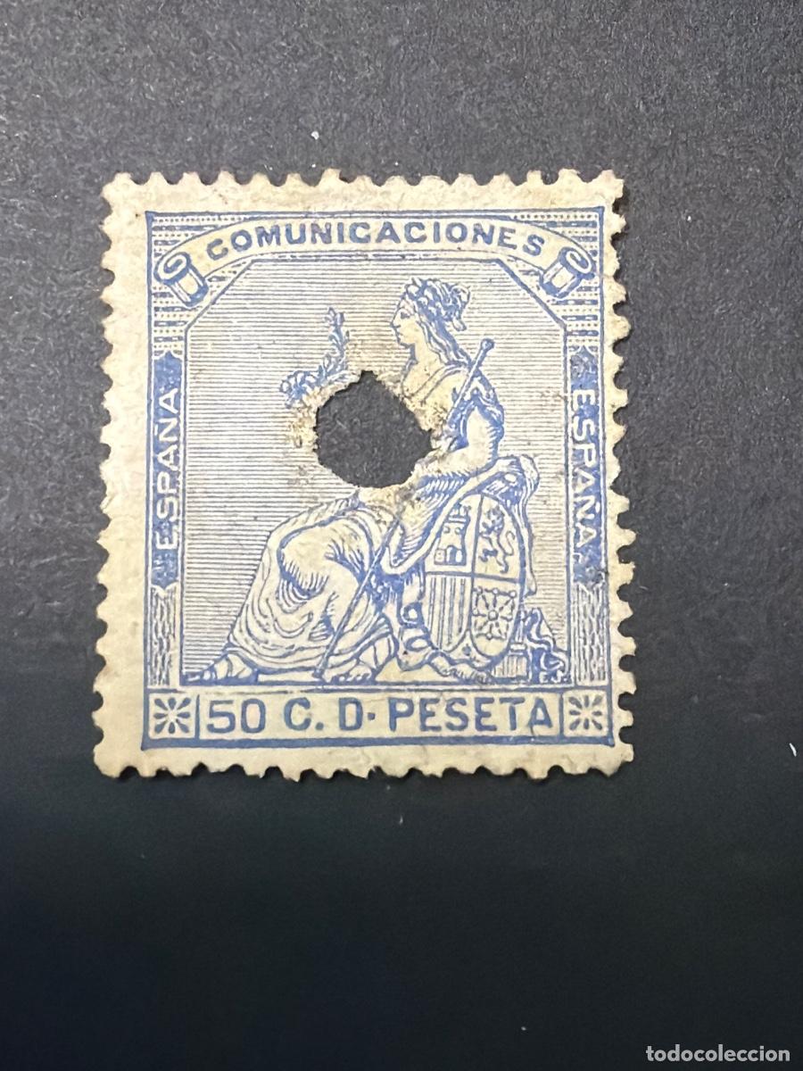 Sellos: ESPA&Ntilde;A, 1873. EDIFIL 137. ALEGOR&Iacute;A DE ESPA&Ntilde;A. USADO. TALADRO