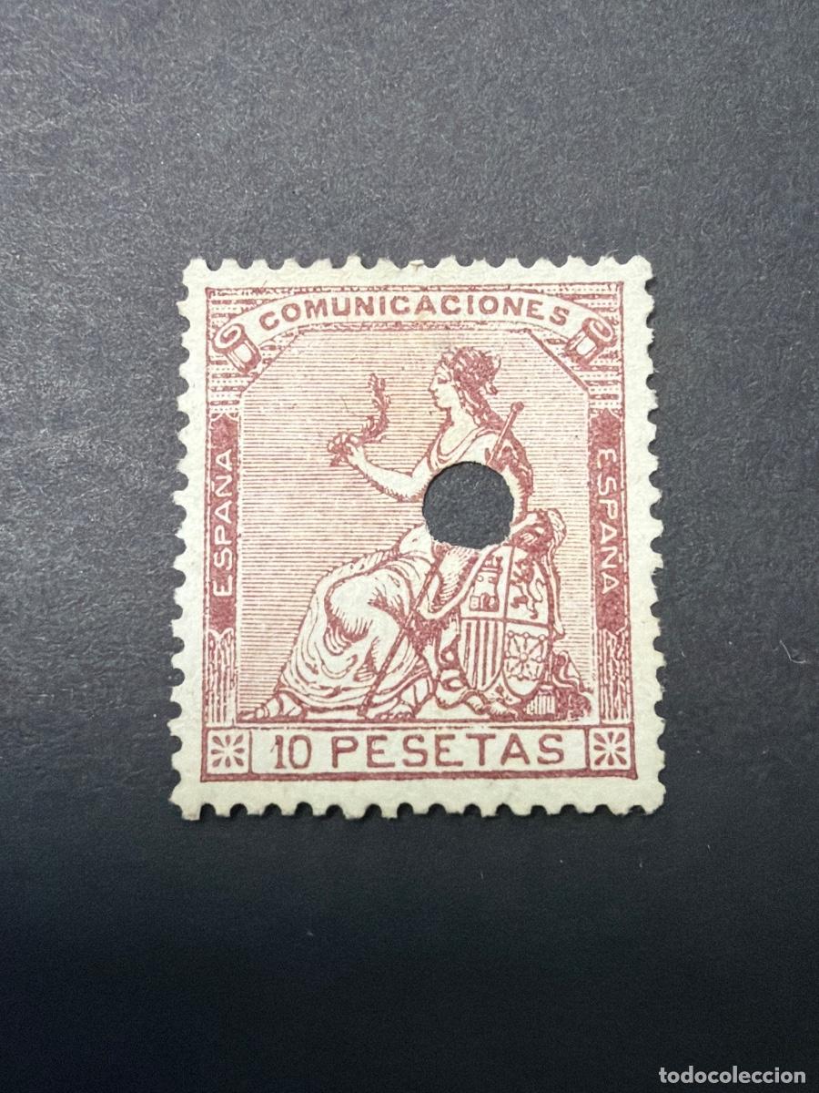 Sellos: ESPA&Ntilde;A, 1873. EDIFIL 140. ALEGOR&Iacute;A DE ESPA&Ntilde;A. USADO. TALADRO