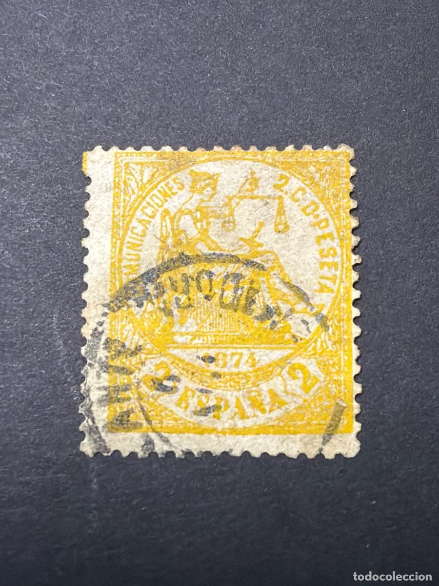 Sellos: ESPA&Ntilde;A, 1874. EDIFIL 143. ALEGOR&Iacute;A DE ESPA&Ntilde;A. USADO. TALADRO