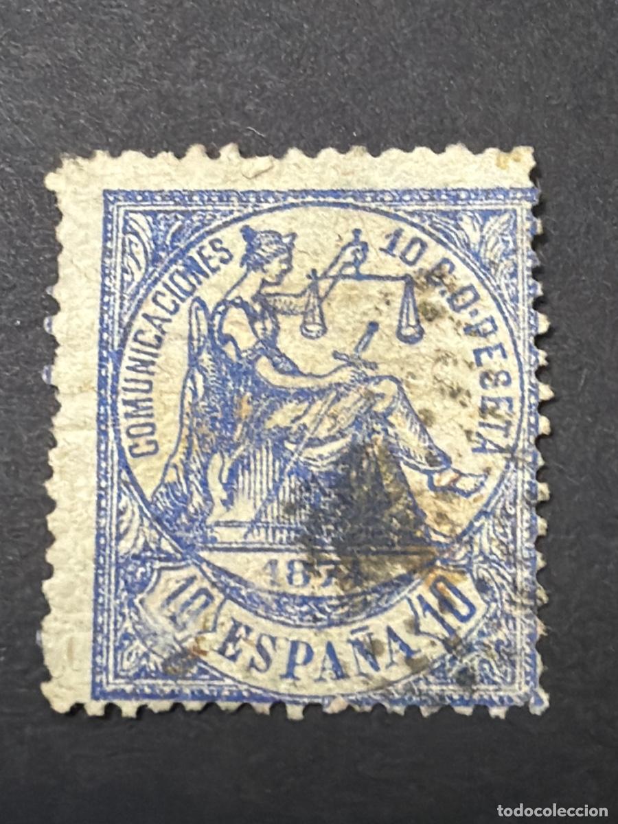 Sellos: ESPA&Ntilde;A, 1874. EDIFIL 144. ALEGOR&Iacute;A DE ESPA&Ntilde;A. USADO. TALADRO