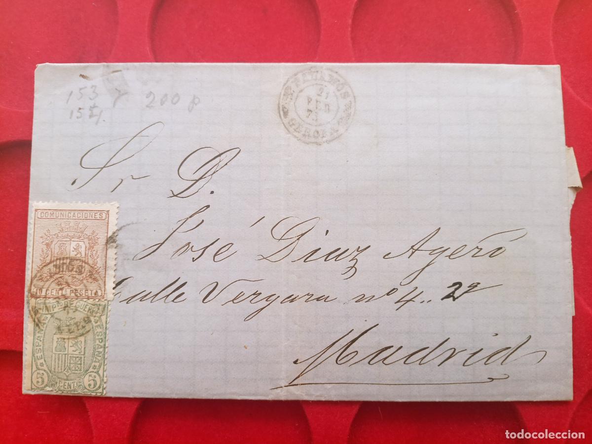 Sellos: Envuelta. Palam&oacute;s, sellos 1873 Jos&eacute; D&iacute;az Agero y Gonz&aacute;lez, Diputado a Cortes, Caballero de Montesa