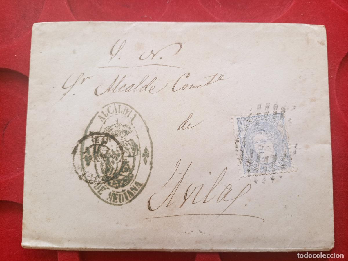 Sellos: Sobre circulado. Al alcalde de Avila, Sello Alcald&iacute;a de Mediana de Arag&oacute;n, Zaragoza