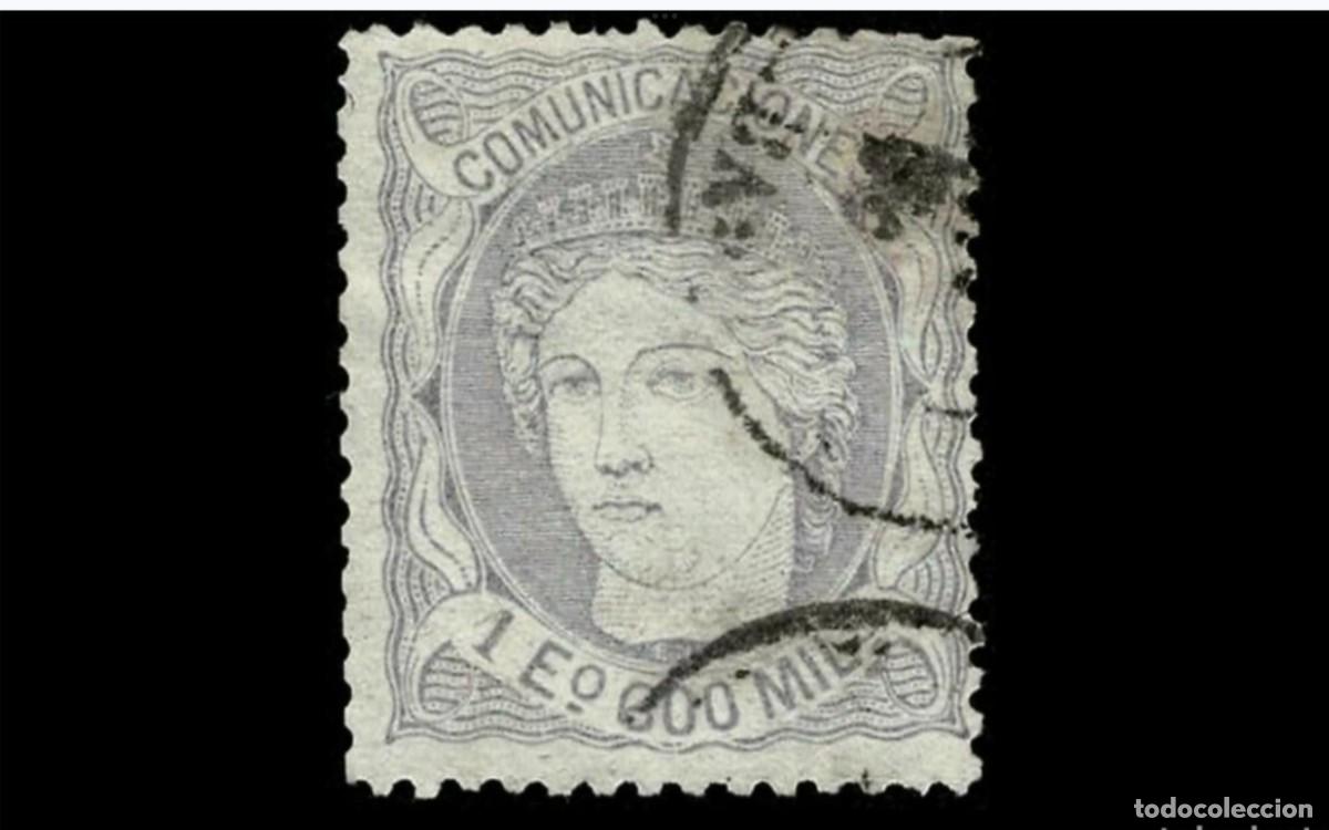 Timbres: ESPA&Ntilde;A - 1870 - EDIFIL 111 - SELLO AUTENTICO - MATASELLOS FECHADOR - LUJO - VALOR CATALOGO 1600&euro;