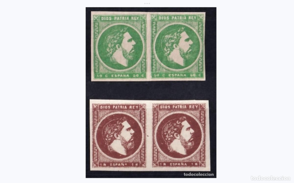 Timbres: ESPA&Ntilde;A - 1875 - CARLOS VII - EDIFIL 160/161 - SERIE COMPLETA - PAREJA - MNH**- NUEVOS GOMA ORIGINAL