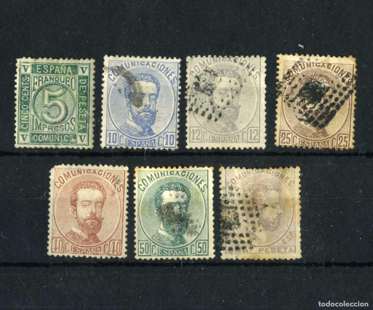 Francobolli: XS- Amadeo 1872 Lote X7 sellos Algunos escasos pero con defectillos