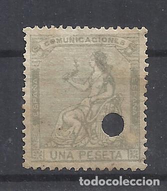 Stamps: ALEGORIA REPUBLICANA 1873 edifil 138 T TALADRADO TELEGRAFOS valor 2022 catalogo 8.25 euros