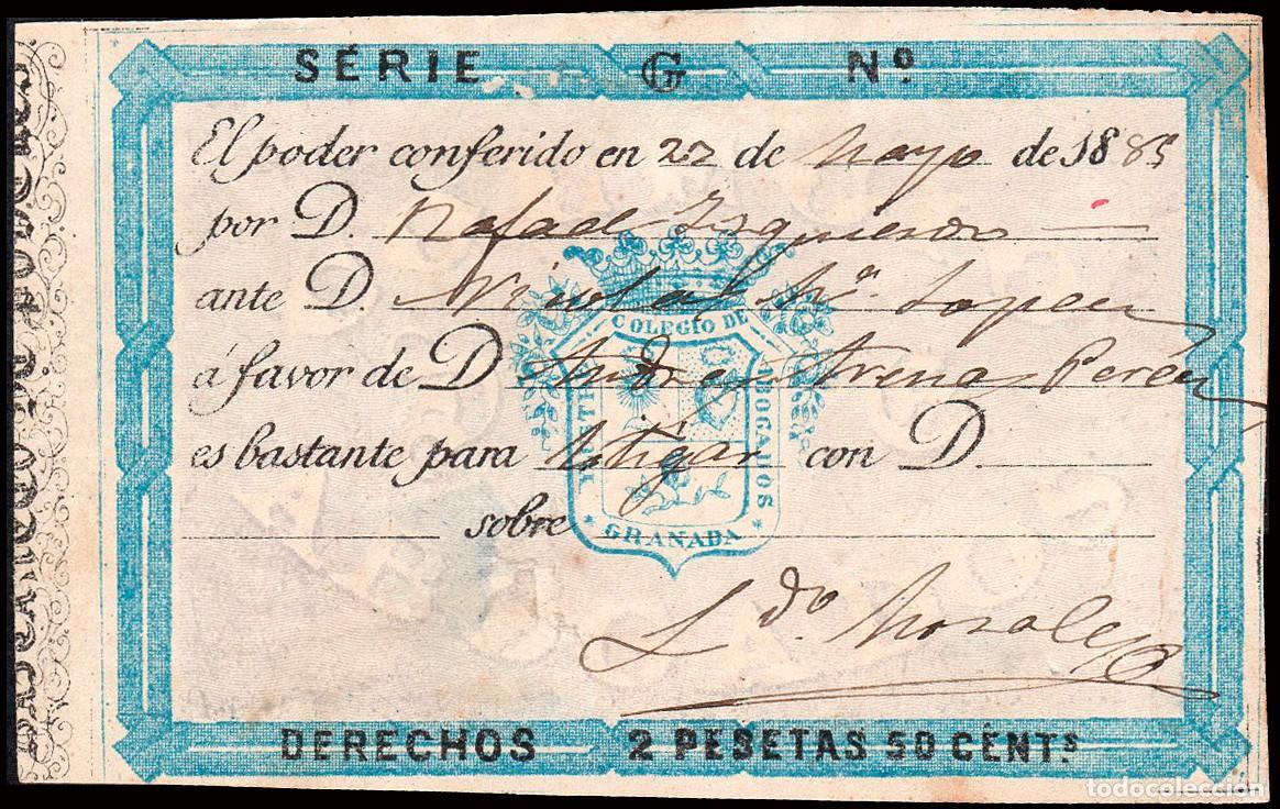 Sellos: Espa&ntilde;a - Fiscales - Siglo XIX - Abogados - Granada &rdquo;Pro Colegio Abogados - 2,50 Ptas.&rdquo;