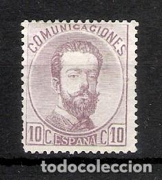 Sellos: 1872. Amadeo I. Edifil 120. 10 c violeta (*)