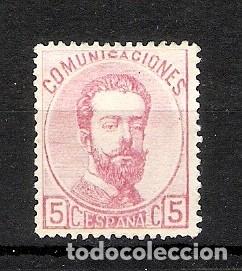 Sellos: 1872. Amadeo I. Edifil 118. 5c. rosa (*)