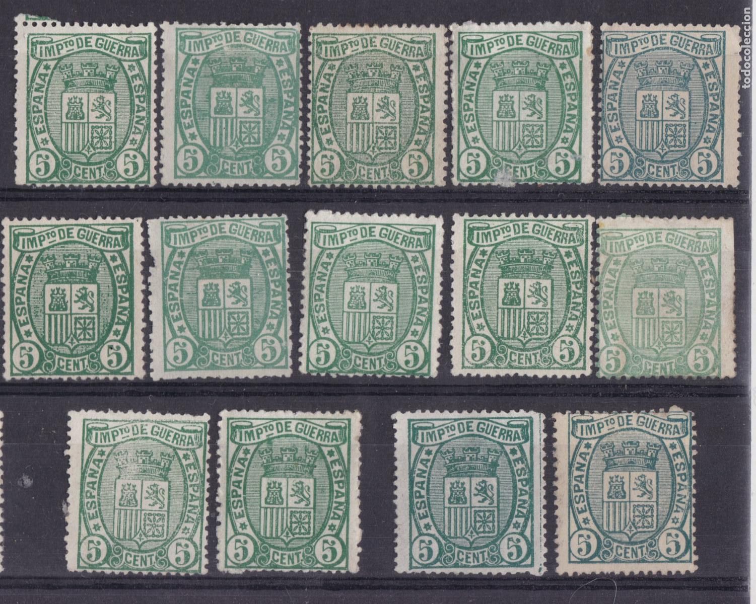 Sellos: FC4-99-Cl&aacute;sicos Impuesto Guerra Edifil 154 x 14 Sellos Nuevos. COLORES