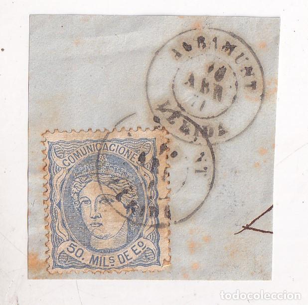 Sellos: FRAGMENTO. MATRONA. AGRAMUNT. LLEIDA. 1871
