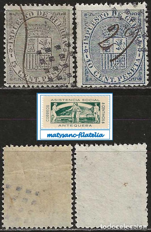 Francobolli: ESPA&Ntilde;A 1874. EDIFIL 141/142. SERIE COMPLETA &rdquo;ESCUDO DE ESPA&Ntilde;A&rdquo;. VER DESCRIPCI&Oacute;N