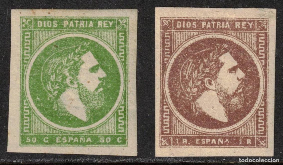 Sellos: ESPA&Ntilde;A - CARLOS VII * 160/161 - A&Ntilde;O 1875 - LUJO