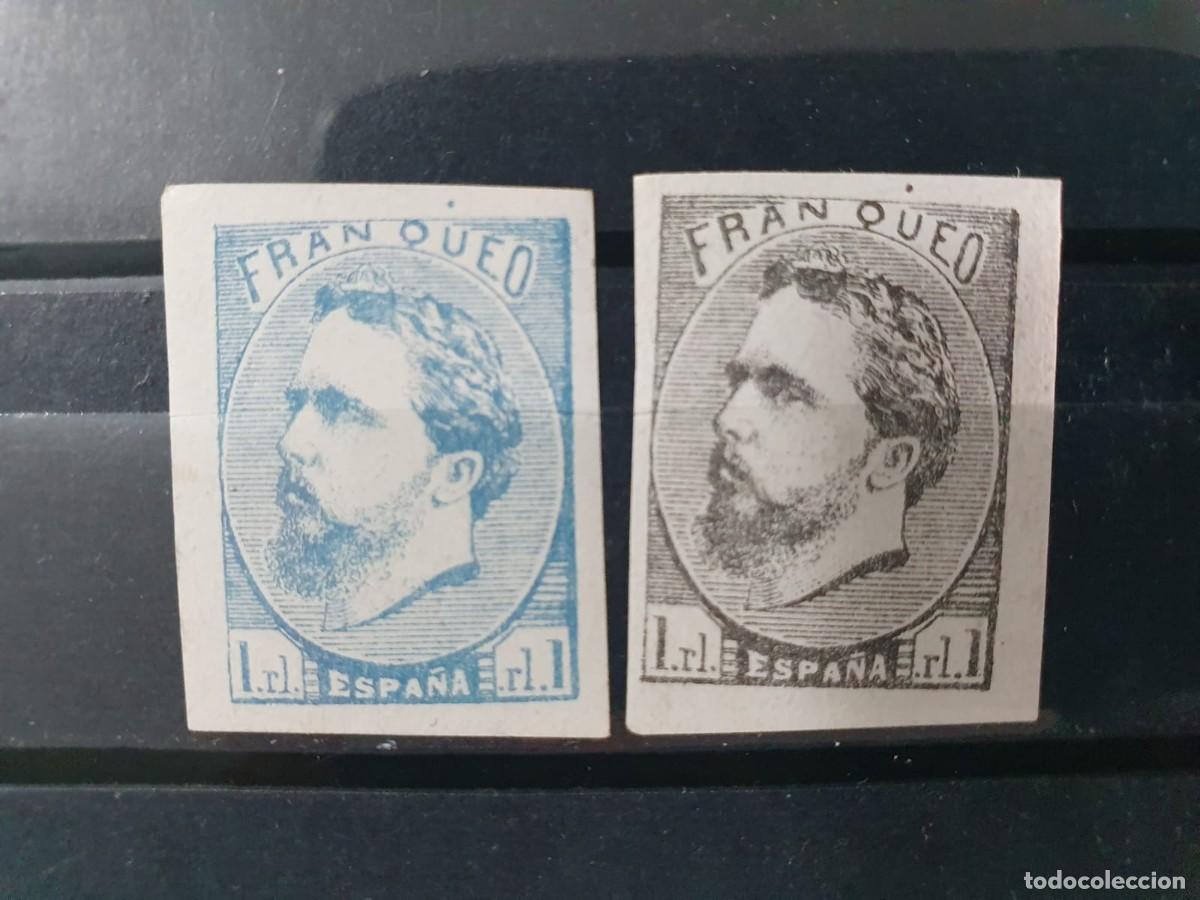 Sellos: EDIFIL 156 * CARLOS VII FALSO CON VARIEDAD COLOR