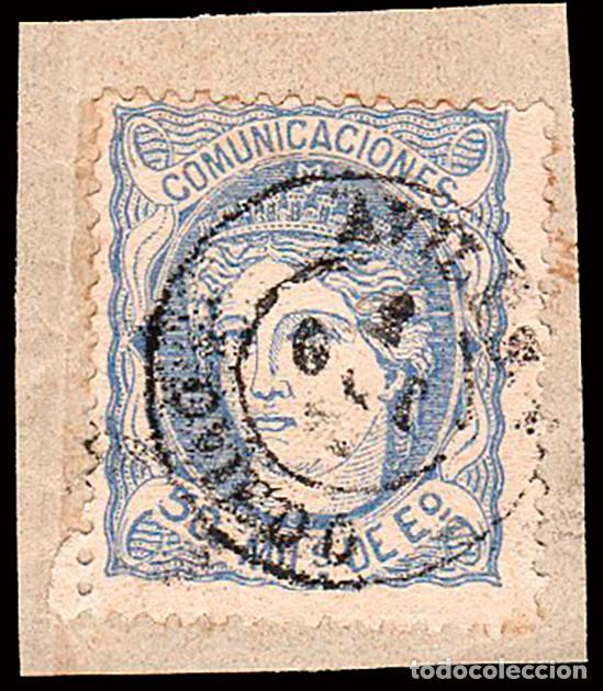 Sellos: Asturias - Edi o 107 - 50 mil&eacute;simas - Mat Fech. Tp. II &rdquo;Avil&eacute;s&rdquo; - Fragmento