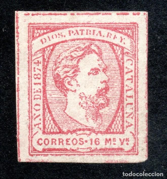 Sellos: EDIFIL 157 CARLOS VII. SELLO CARLISTA 1874. 16 MARAVEDIS. MLH. (SALIDA: 0,01 &euro;).