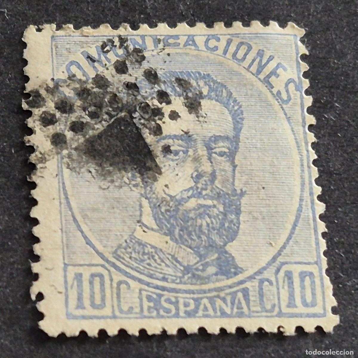Sellos: ESPA&Ntilde;A, 1872, AMADEO I, EDIFIL 121, MATASELLO ROMBO DE PUNTOS, ( LOTE AR )