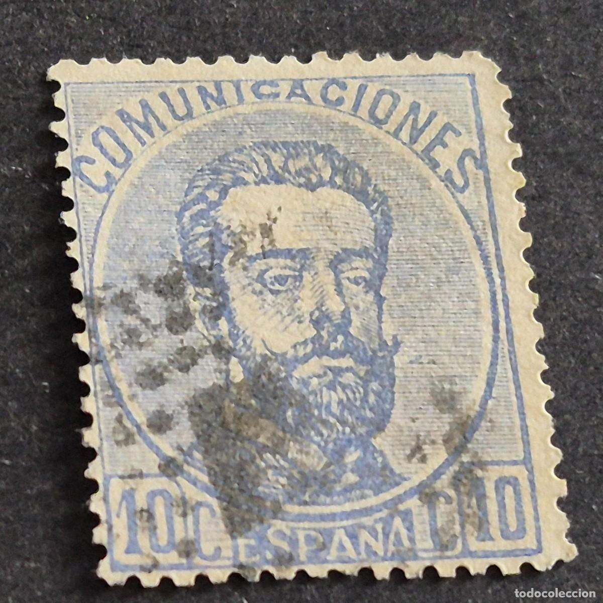Sellos: ESPA&Ntilde;A, 1872, AMADEO I, EDIFIL 121, MATASELLO ROMBO DE PUNTOS, ( LOTE AR )
