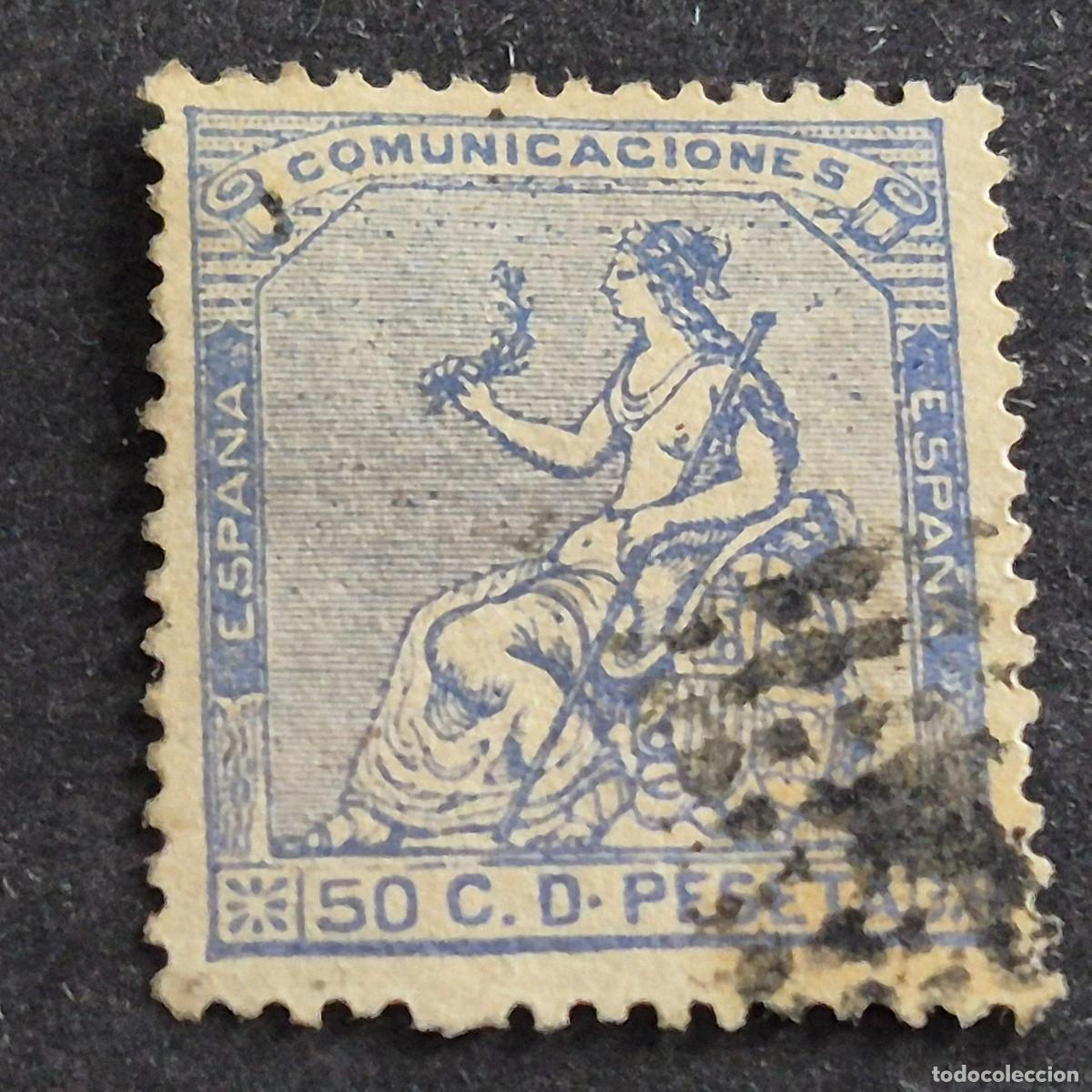 Sellos: ESPA&Ntilde;A, 1873, ALEGOR&Iacute;A REP&Uacute;BLICA, EDIFIL 137, MATASELLO ROMBO DE PUNTOS, ( LOTE AR )