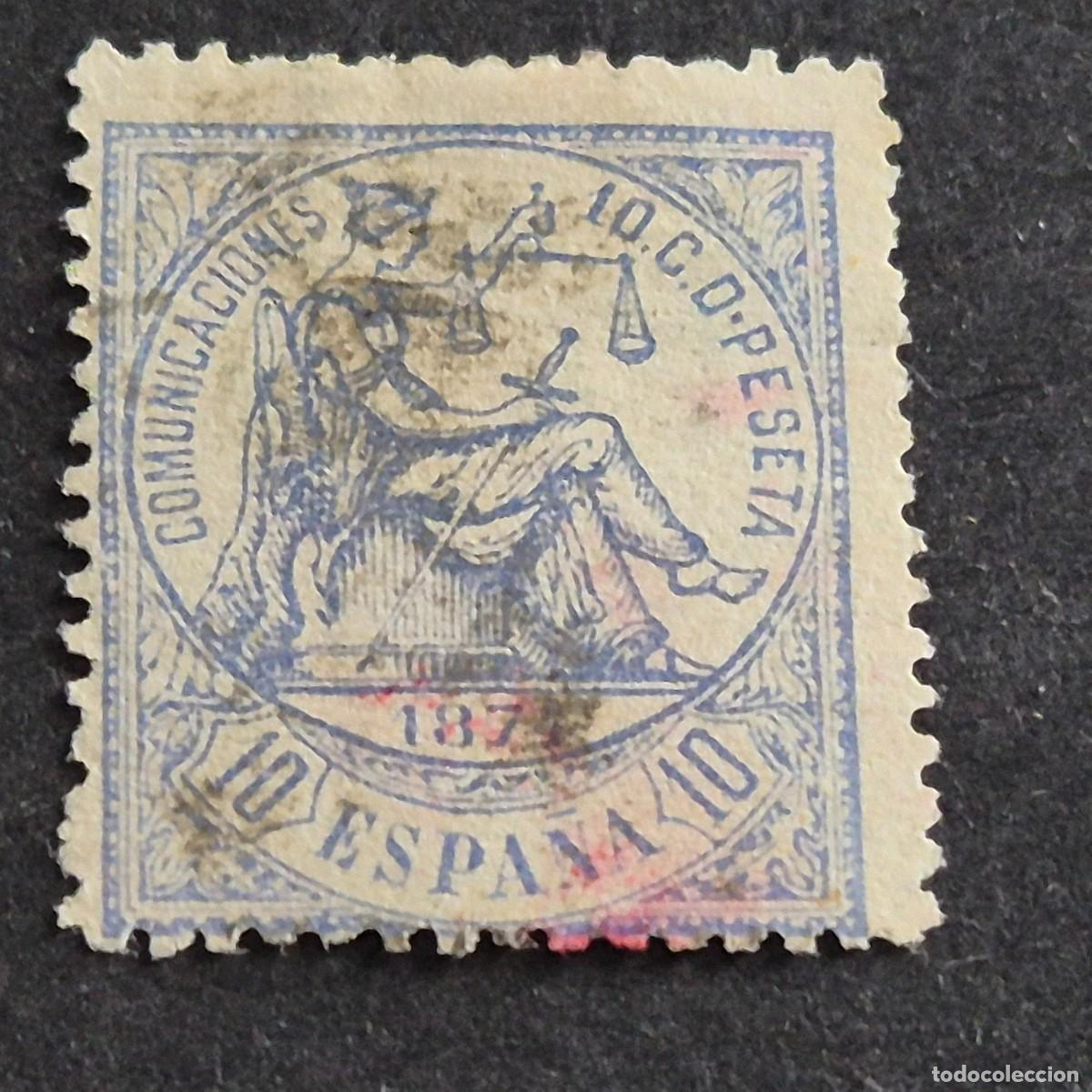 Sellos: ESPA&Ntilde;A, 1874, ALEGOR&Iacute;A DE LA JUSTICIA, EDIFIL 145, USADO, ( LOTE AR )