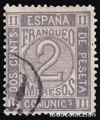 Sellos: ESPA&Ntilde;A, 1872 EDIFIL N&ordm; 116, 2 c, gris.