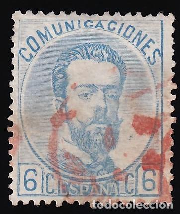 Sellos: ESPA&Ntilde;A, 1872 EDIFIL N&ordm; 119, 6 c. azul.