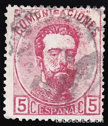 Sellos: ESPA&Ntilde;A, 1872 EDIFIL N&ordm; 118, 5 c. rosa.