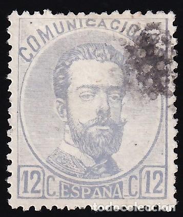 Sellos: ESPA&Ntilde;A, 1872 EDIFIL N&ordm; 122, 12 c. lila gris&aacute;ceo. [Bien Centrado.]