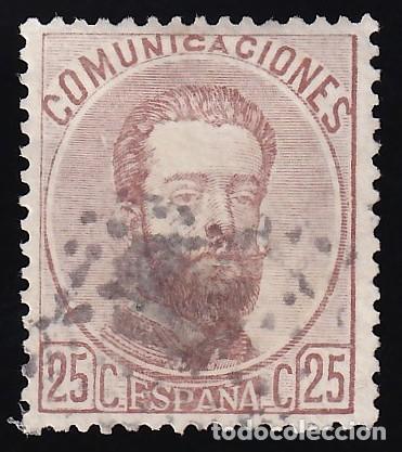 Sellos: ESPA&Ntilde;A, 1872 EDIFIL N&ordm; 124, 25 c. casta&ntilde;o.