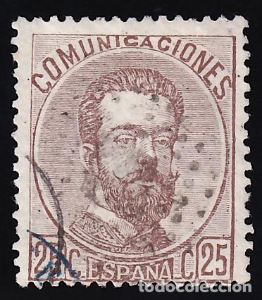 Sellos: ESPA&Ntilde;A, 1872 EDIFIL N&ordm; 124, 25 c. casta&ntilde;o.