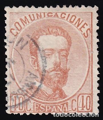 Sellos: ESPA&Ntilde;A, 1872 EDIFIL N&ordm; 125, 40 c. casta&ntilde;o claro.