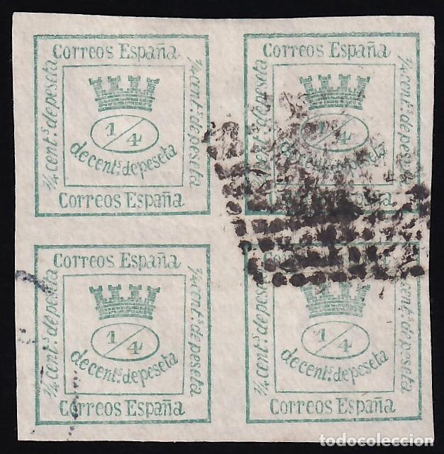Sellos: ESPA&Ntilde;A, 1872 EDIFIL N&ordm; 130, 4/4 c. verde amarillento,
