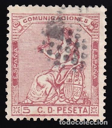 Sellos: ESPA&Ntilde;A, 1873 EDIFIL N&ordm; 132, 5 c. rosa.