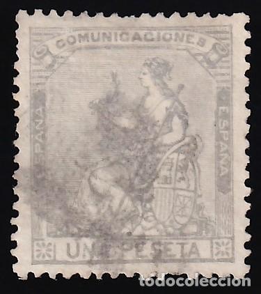 Sellos: ESPA&Ntilde;A, 1873 EDIFIL N&ordm; 138, 1 pts lila.