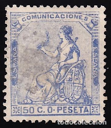 Sellos: ESPA&Ntilde;A, 1873 EDIFIL N&ordm; 137, 50c. ultramar.