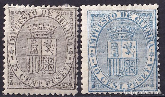 Sellos: ESPA&Ntilde;A, 1874 EDIFIL N&ordm; 141 / 142, /*/, Escudo de Espa&ntilde;a.