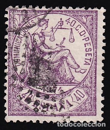 Sellos: ESPA&Ntilde;A, 1874 EDIFIL N&ordm; 148, 40 c. violeta