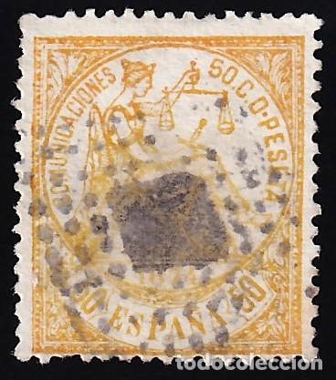 Sellos: ESPA&Ntilde;A, 1874 EDIFIL N&ordm; 149, 50 c. amarillo.