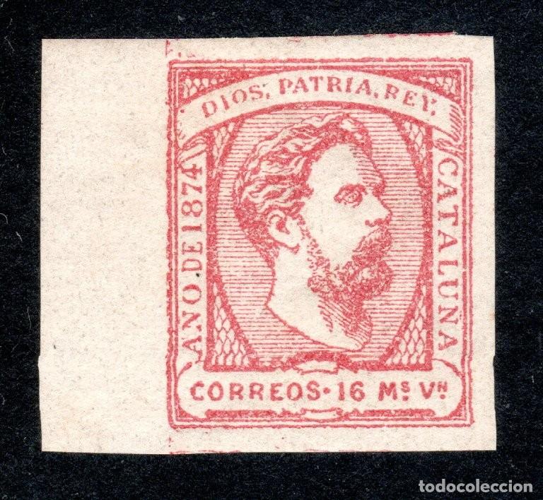 Sellos: EDIFIL 157 CARLOS VII. SELLO CARLISTA 1874. 16 MARAVEDIS. LUJO. MNH **
