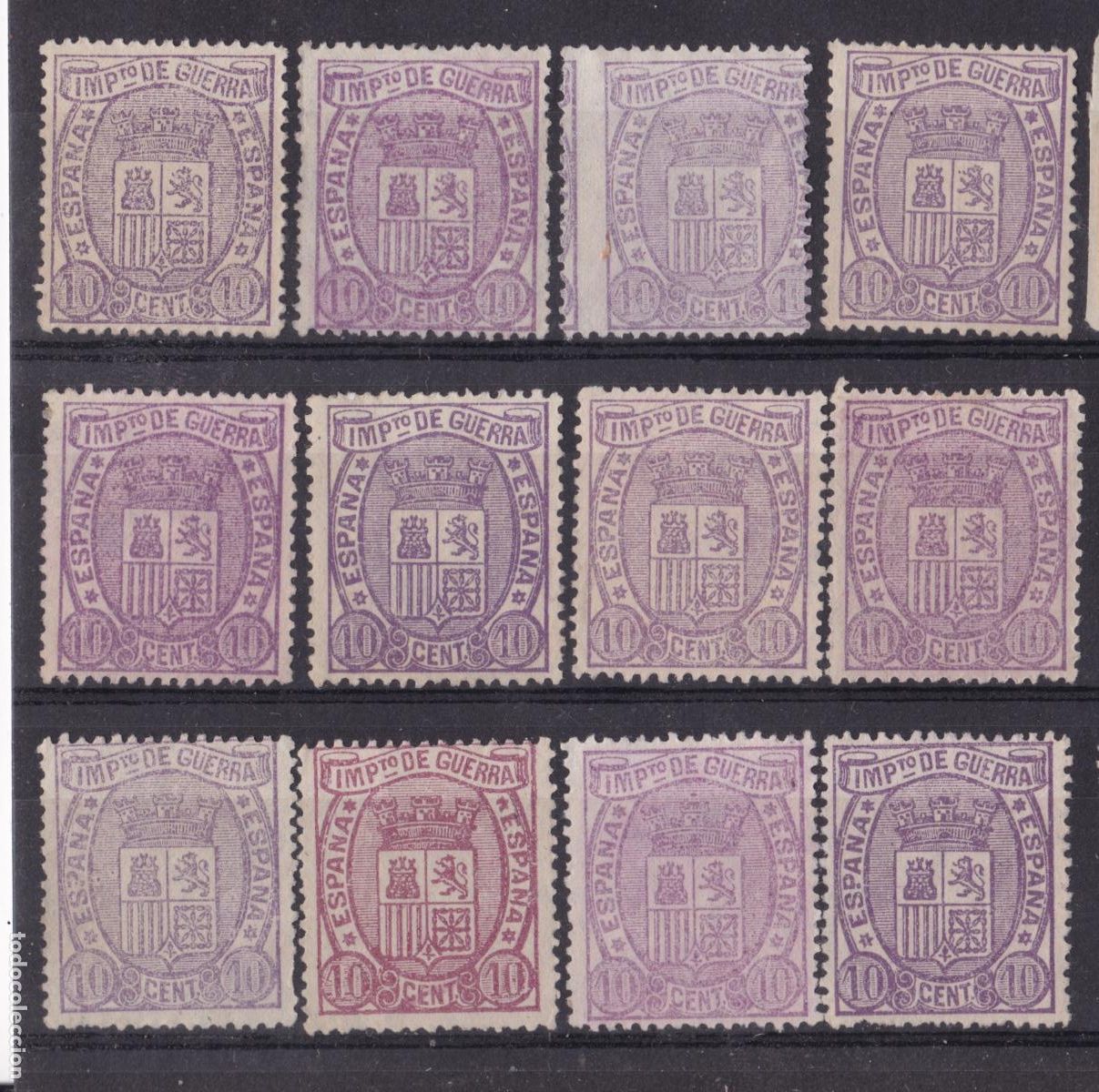 Sellos: FC4-105-Cl&aacute;sicos Impuesto de Guerra Edifil 155 x 12 Sellos Nuevos (*) . VARIEDADES + 200 euros